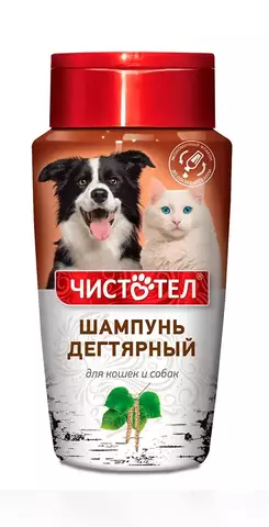 Чистотел Шампунь для кошек и собак от блох и клещей Дегтярный 220 мл