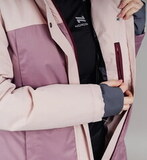 Удлиненный прогулочный зимний костюм Парка Nordski Smoke Rose + Брюки Premium Black женский с лямками