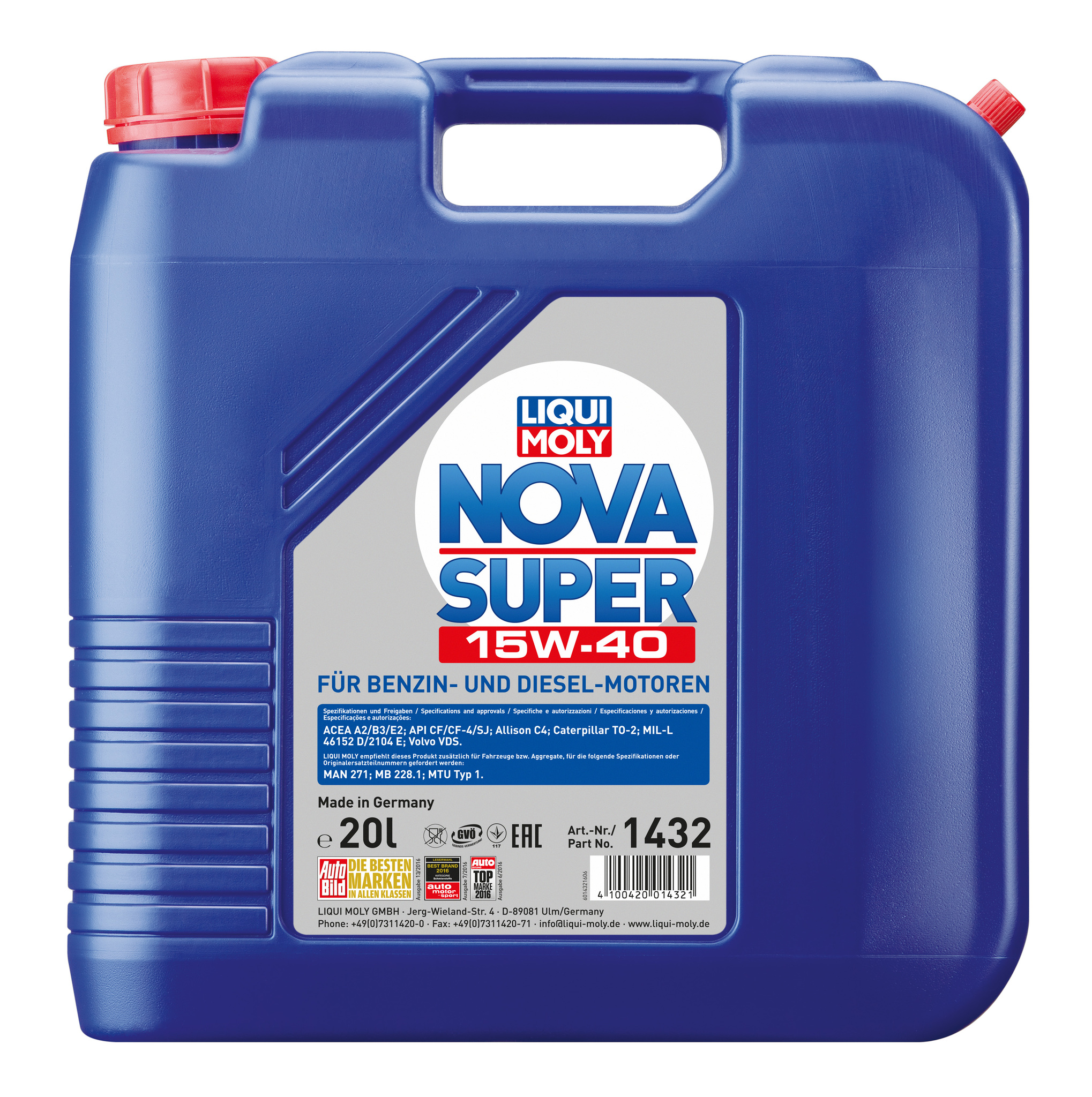 Масло моторное Liqui Moly Nova Super 15W40 минеральное 20л