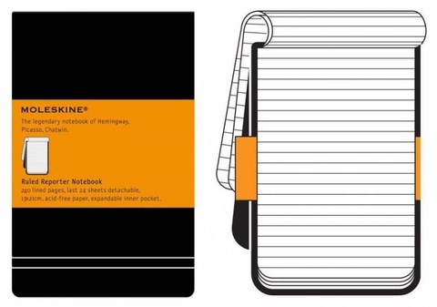 Блокнот Moleskine Reporter, цвет черный, в линейку