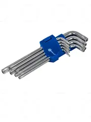 Набор ключей угловых удлинённых КОБАЛЬТ Tamper TORX: T10, T15, T20, T25, T27, T30, T40, Т45, Т50, CR-V, подвес (924-016)