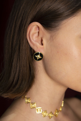 Серьги Васат max, серебро 925, позолота 18k 2