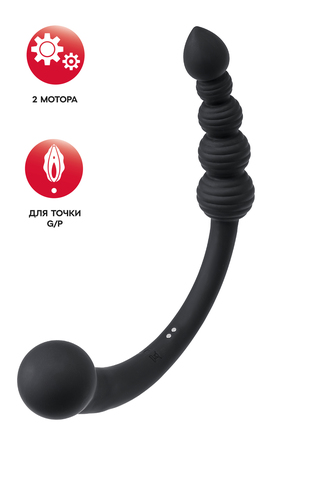 Двусторонний вибратор Black&Red by TOYFA, силикон, черный, 35 см