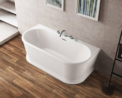 BelBagno BB408-1500-800 Пристенная акриловая ванна в комплекте со сливом-переливом, 150x80, цвет: белый фото