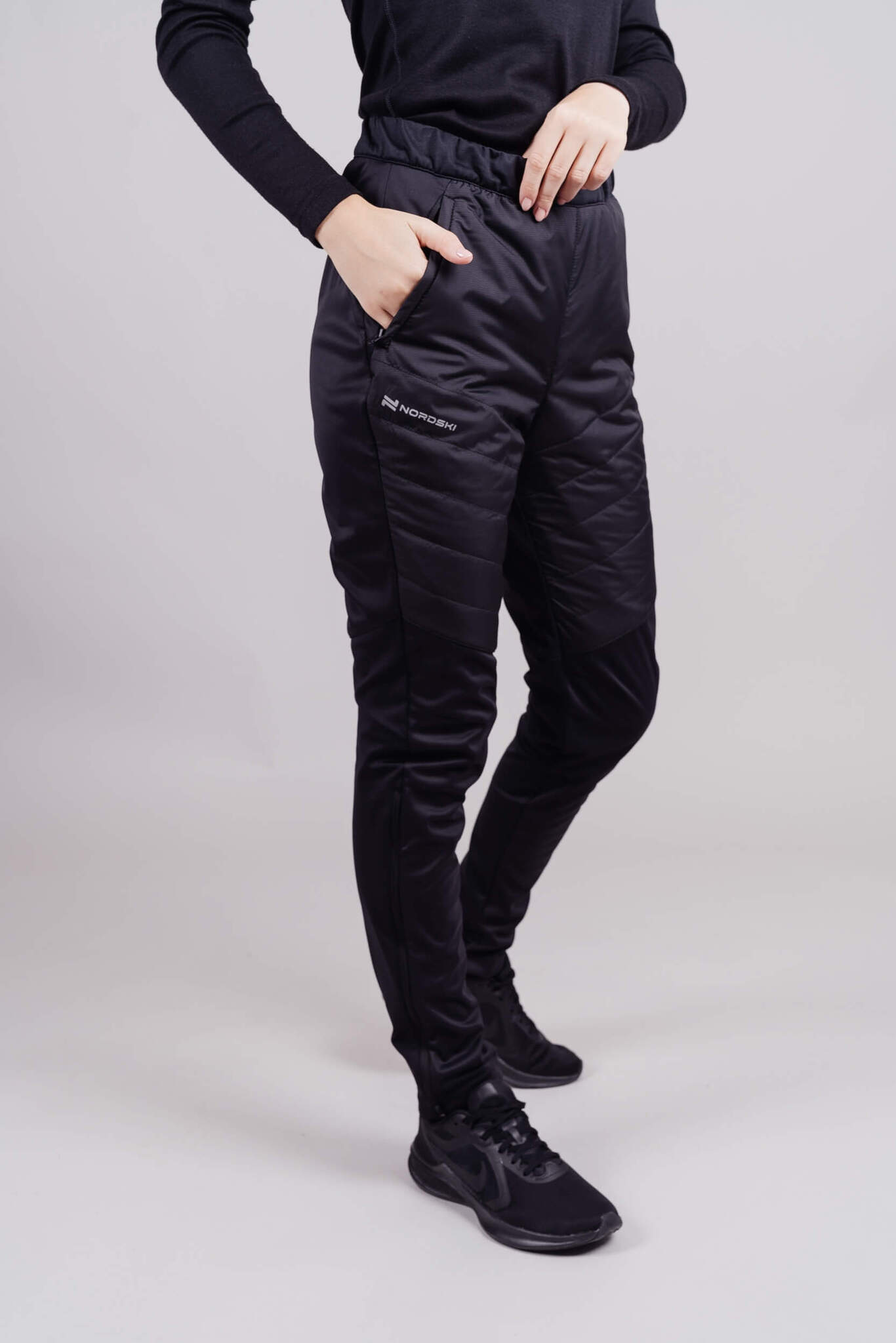 Женский беговой костюм с капюшоном Nordski Hybrid grey-yellow - 8