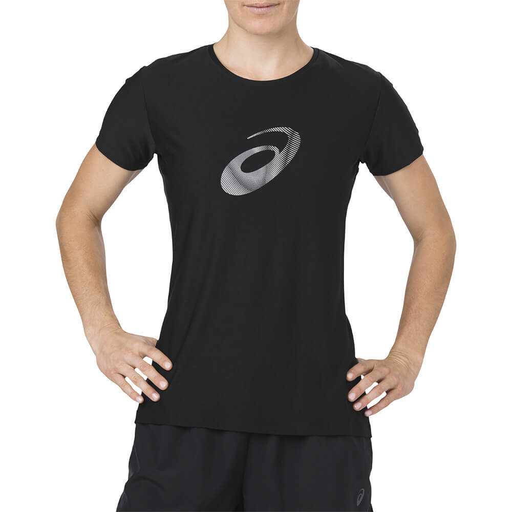 Беговая футболка женская Asics Graphic SS черная - 3