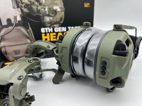 6TH GEN TACTICAL HEADSET тактическая гарнитура, звукосниматель и шумоподавление, активные.