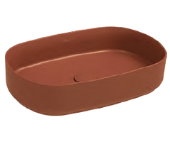 Isvea Infinity 10NF65055-2U Раковина накладная ШГВ 550*360*120 отверстия для смесителя отсутствуют, цвет терракотовый матовый фото