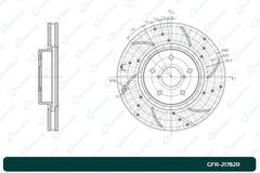 Диск тормозной перфорированный вентилируемый G-brake GFR-21782R правый