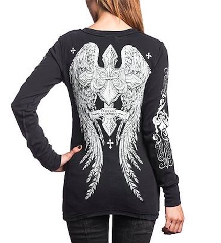 Affliction | Пуловер двусторонний женский Sacramental AW13876 обратная сторона спина
