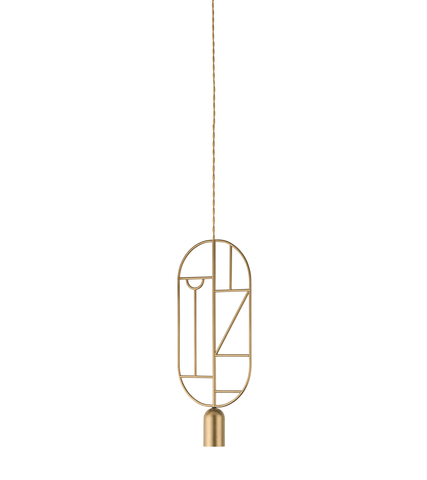 Фото: Подвесной светильник NOMON HOME WOODEN DOTS, CONF. 19, GOLD/WALNUT - основной вид
