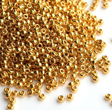 RR-0191 Бисер круглый Миюки 11/0 Золотой 24кт /Miyuki round 11/0 24kt gold plated