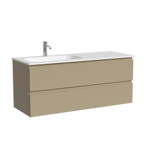 Sancos FL120LCP Тумба подвесная SANCOS Folk левая 1190х445х500, c двумя ящиками оснащенными доводчиками, Капучино, арт.FL120LCP