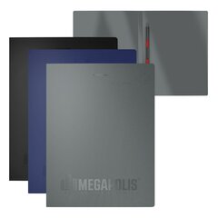 
          Папка-скоросшиватель пластиковая Erich Krause MEGAPOLIS, A4, 600 мкм, с пружинным механизмом, ассорти (в пакете по 4 шт.)