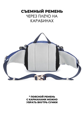Картинка сумка поясная Ai One 6418 Blue - 4