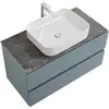 BelBagno KRAFT-900-2C-SO-AO База под раковину подвесная с фрезерованными ручками по всей длине фасада с двумя выкат. ящ., Голубой Мат., 900x455x500