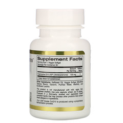 California Gold Nutrition, CoQ10, 100 мг, 30 растительных капсул