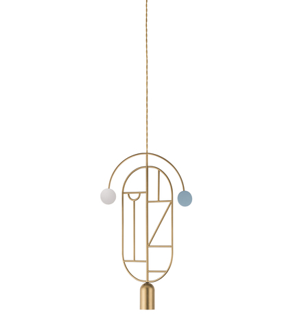Фото: Подвесной светильник NOMON HOME WOODEN DOTS, CONF. 07, GOLD/COLOR - основной вид
