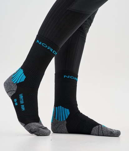 Термоноски с шерстью Nordski Winter Run black-light blue