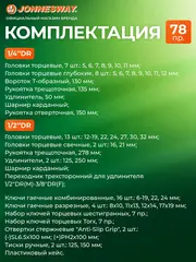 Jonnesway S04H52478S Набор инструмента универсальный 1/4