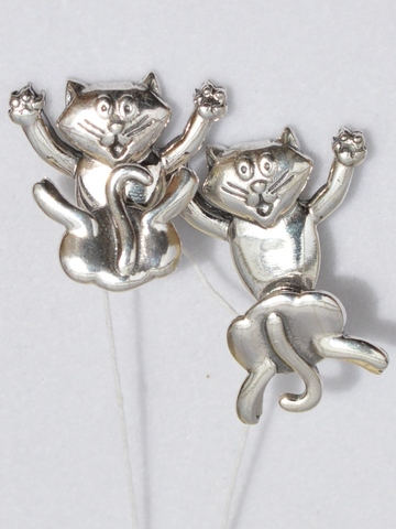 Коты 1  (серьги из серебра)