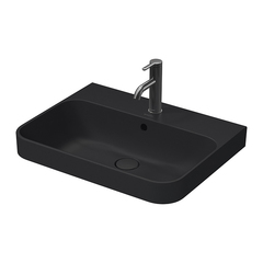 Duravit Happy D.2 Plus 2360601300 Раковина 600х460мм с переливом, с 1м отв. под смеситель, с креплением, выпуск с керам. покрытием цвет Anthracite matt фото