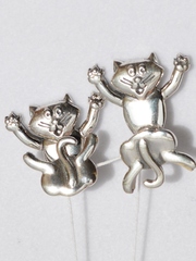 Коты 1  (серьги из серебра)