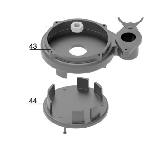 Корпус водяного насоса QUATTRO ELEMENTI Sewage 2500F Ci в сборе с крышкой (909-068-043)