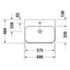 Duravit Happy D.2 Plus 2360601300 Раковина 600х460мм с переливом, с 1м отв. под смеситель, с креплением, выпуск с керам. покрытием цвет Anthracite matt