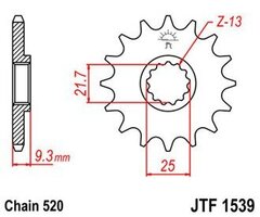 Звезда передняя JTF1539.14RB с демпфером