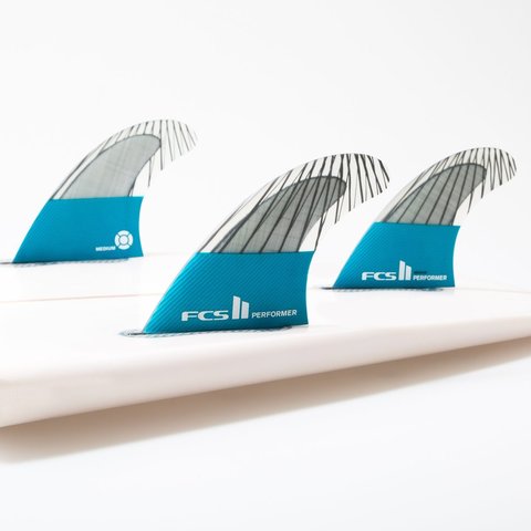 FCS II Performer PC Carbon Teal Tri Retail Fins