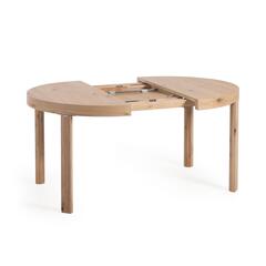 Extendable Раздвижной круглый стол с дубовым шпоном и ножками из массива дерева Ø120(170)x12