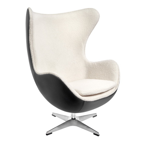 Фото: Кресло EGG STYLE CHAIR черный, экокожа - основной вид