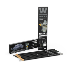 Weathering Pencils Black & White Shading & effects set