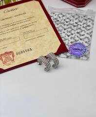 Серьги-конго CARTIER CLASH два ряда шипов с куб.цирконами VGOLD