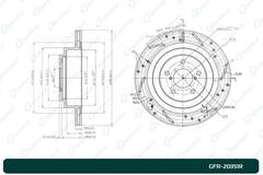 Диск тормозной перфорированный вентилируемый G-brake GFR-20351R правый