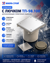 ТП 98.100 Лючок прочистка ревизия для труб Dn110 (ревизия канализационная) 101200319