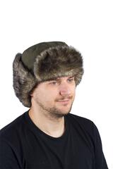 Шапка ушанка Скандинавия / мембрана / 10000 / олива