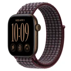 Умные часы Apple Watch Series 12 GPS, 42mm, Dark Bronze Aluminum Case with Burgundy Plaid Sport Loop