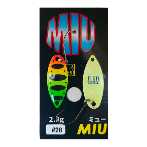 Блесна колеблющаяся на форель MIU LTD 2.8гр #28 (попугай с точками\подложка фосфорная)