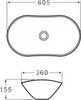 BelBagno BB1404 Раковина керамическая накладная, 36x60.5, цвет: белый