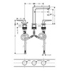 Hansgrohe Metropol 74515000 Смеситель для раковины двухвентильный на 3 отверстия с донным клапаном