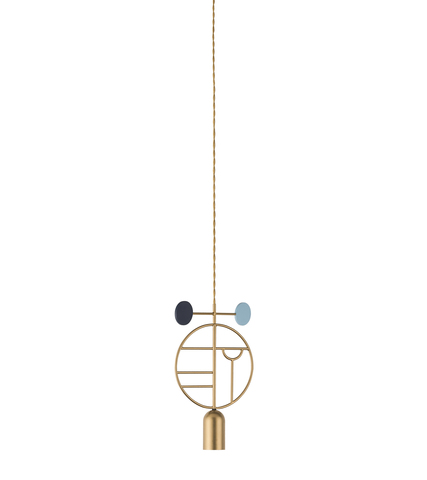 Фото: Подвесной светильник NOMON HOME WOODEN DOTS, CONF. 06, GOLD/COLOR - основной вид