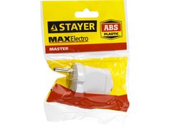 STAYER MAXElectro, белая, 6 А/220 В, 1300 Вт, прямая вилка (55150-W)