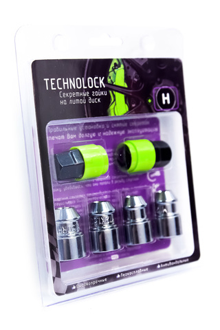 Секретные гайки колеса TECHNOLOCK H М12x1.5x36 ключ=19/21 конус