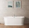 BelBagno BB408-1500-800 Пристенная акриловая ванна в комплекте со сливом-переливом, 150x80, цвет: белый