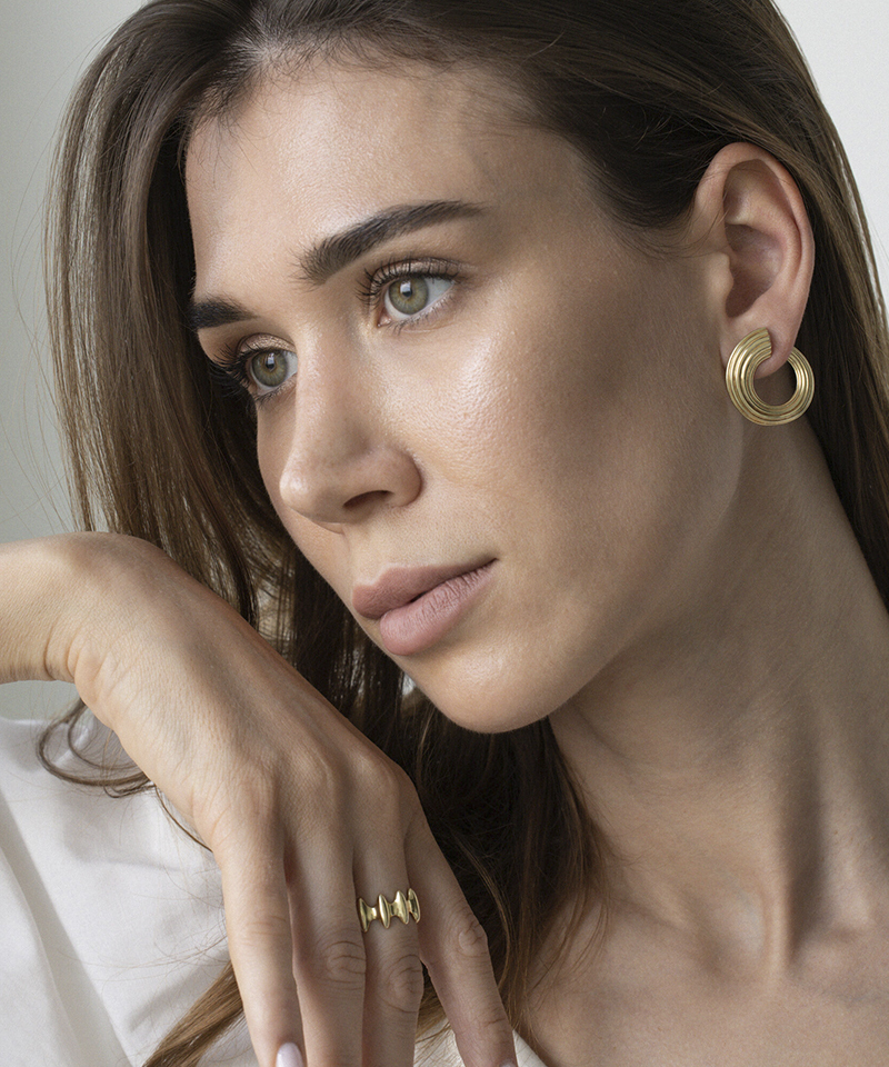 Серьги RIPPLE HORN gold