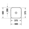 Duravit Happy D.2 Plus 23594013001 Раковина квадратная 400мм, без перелива,с выпуском с керамической крышкой, покр WonderGliss, цвет Anthracite matt