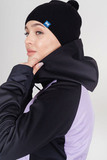 Премиальный костюм для лыж и зимнего бега Nordski Hybrid Hood Black/Lavender женский