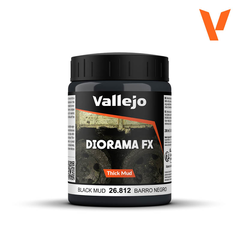 Средство для оформления подставок Vallejo серии Texture Black Mud (200мл)